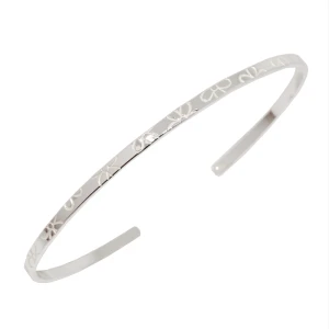 Bransoleta srebrna Bangle Floral - Srebro 925
